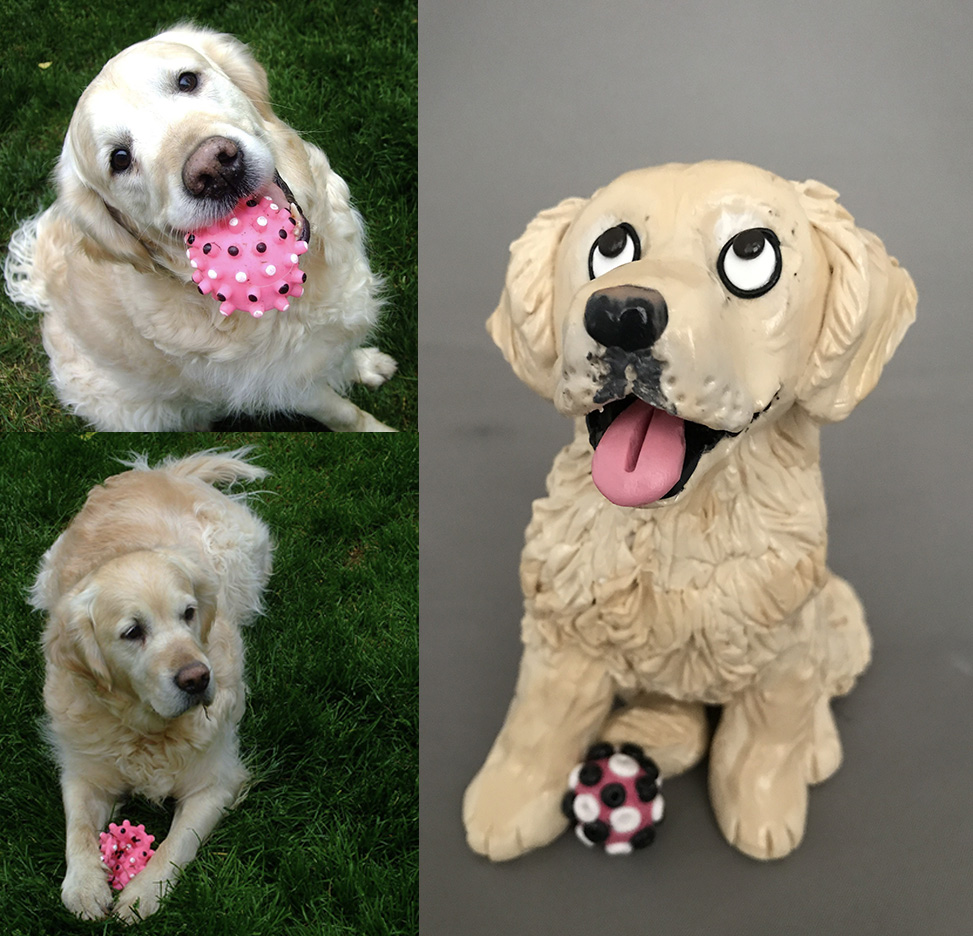 #GoldenRetriever Dexter's tribute shows his sweet spirit, and includes a favorite toy. Custom figurines: etsy.me/10z2Bmv