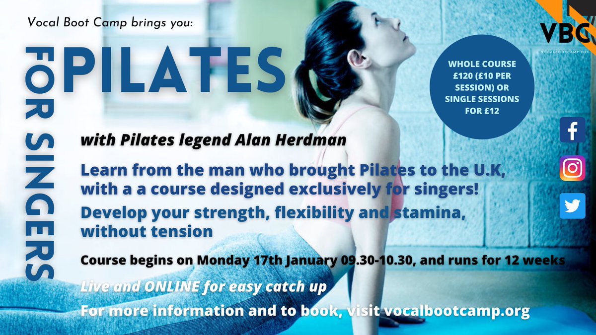 In the world of Pilates, Alan Herdman is a legend. He was the first person to set up a Pilates studio in the U.K., and has a lifetime of expertise. This course is designed specifically for singers. Join us on a journey of discovery! book tickets at vocalbootcamp.org