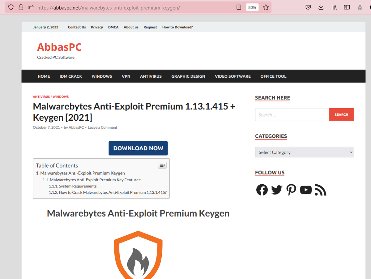 1ZRR4H's tweet photo. 🚨 Más sitios descargando #RedLine (+#Smokeloader +#Socelars) 

/abbaspc.net
/activationskey.org
/crackmods.com
/crackkey4u.com
/productkeycrack.com
/crackproductkey.com
/crackedpc.net
/newproductkey.com
/getsoftwares.net
/365crack.com

cc: @Malwarebytes

https://t.co/fhthhMFsNz https://t.co/dwf8G9pRNx