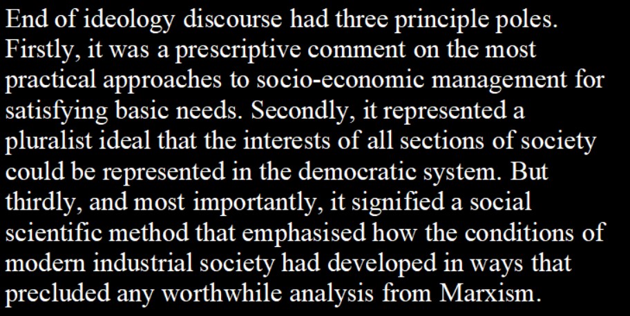 Though the CCF didn't favor any single movement, it did have a guiding philosophy: end-of-ideology theory. This held that no ideology was eternal, and rapid industrialization had rendered ideologies formed during material scarcity (i.e. Marxism) obsolete. https://bit.ly/3qZz3iH 