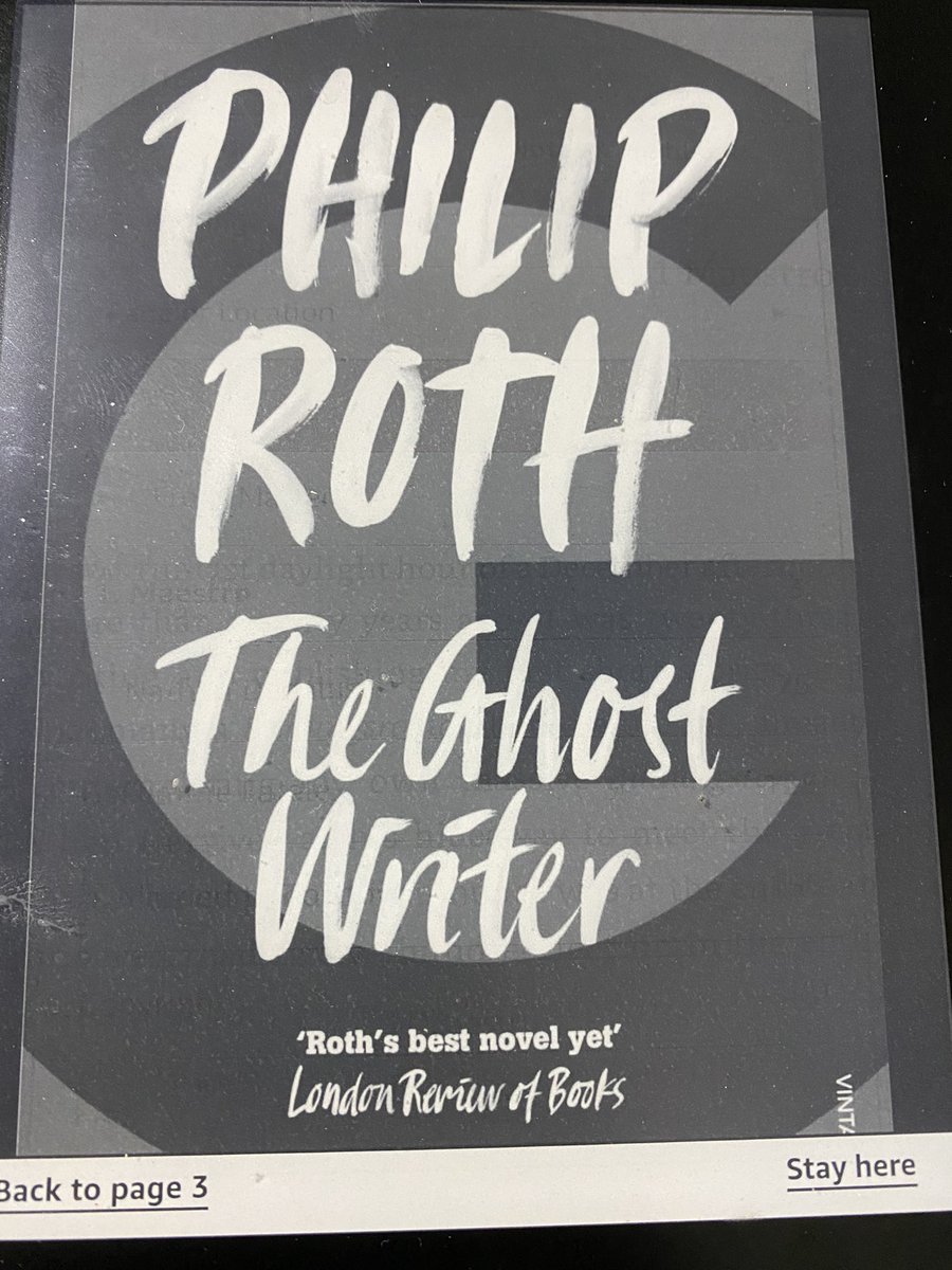 Time for some Philip Roth. Starting at the beginning of the Zuckerman novels with The Ghost Writer. It’s Sunday afternoon and the book is short.