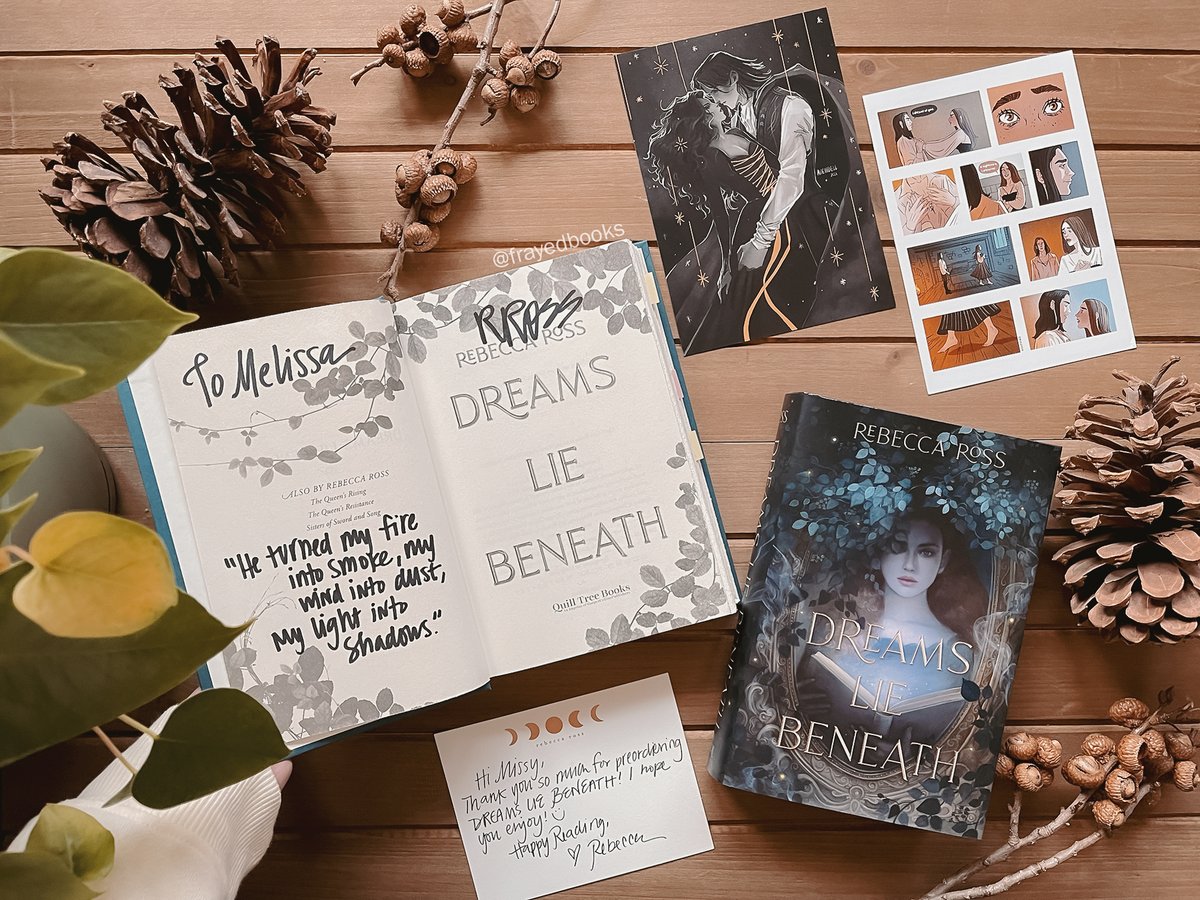frayedbooks's tweet photo. Happy #SignedBookSundays! On this first Sunday of 2022, I want to share with you all a book I was so happy to buy signed & personalized - Dreams Lie Beneath by @_RebeccaRoss
"He turned my fire into smoke, my wind into dust, my light into shadows."
https://t.co/ionI6PaFLK https://t.co/NIEtnWlP7l