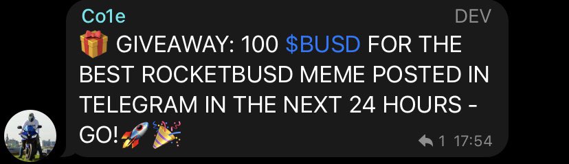 ServatoreLabs's tweet image. #RocketCrew take your chance to win 100 BUSD‼️🎁

@RocketBUSD &amp;amp; @0xCo1e are feeling generous again‼️🚀

#RocketBUSD #Giveaway #BNB #BSC #BSCGem #Crypto #SaaS #DeFi