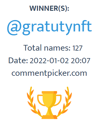 SocietyMagicNFT's tweet photo. The winner is GratutyNFT! 🎊
Congratz @gratutynft !🧙‍♂️ https://t.co/z38ckxAN5p