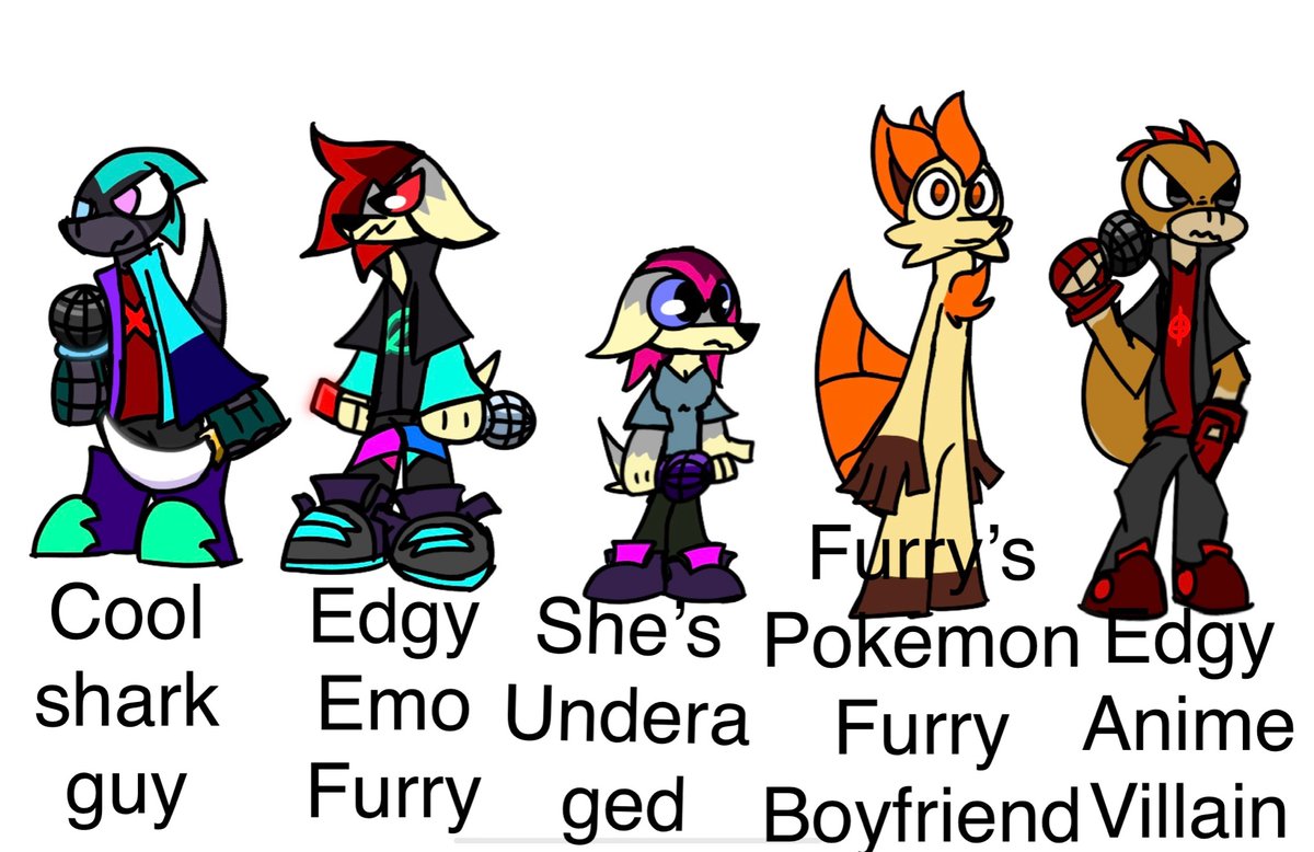 FNFMod3's tweet image. Meet the gang :)