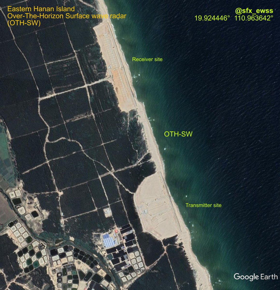 sfx_ewss's tweet image. I always think there should be one Over-The-Horizon surface wave #radar #othr #othsw to cover the east side of #Hainan, now it's 'finally' there. This is the #plaaf 5th systems or if I have missed any new installation after being away from twitter/GE for 2 years?