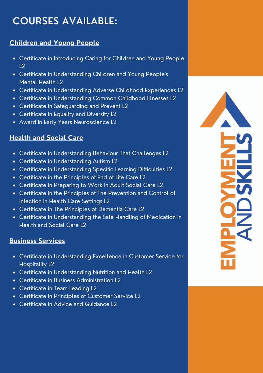 New year - New you? We offer various distanced learning courses which you can do at home or in the office to improve your career prospects. Courses beginning on 11th January. See our website for a list of courses and to enrol ow.ly/FiyJ50Gw0o0