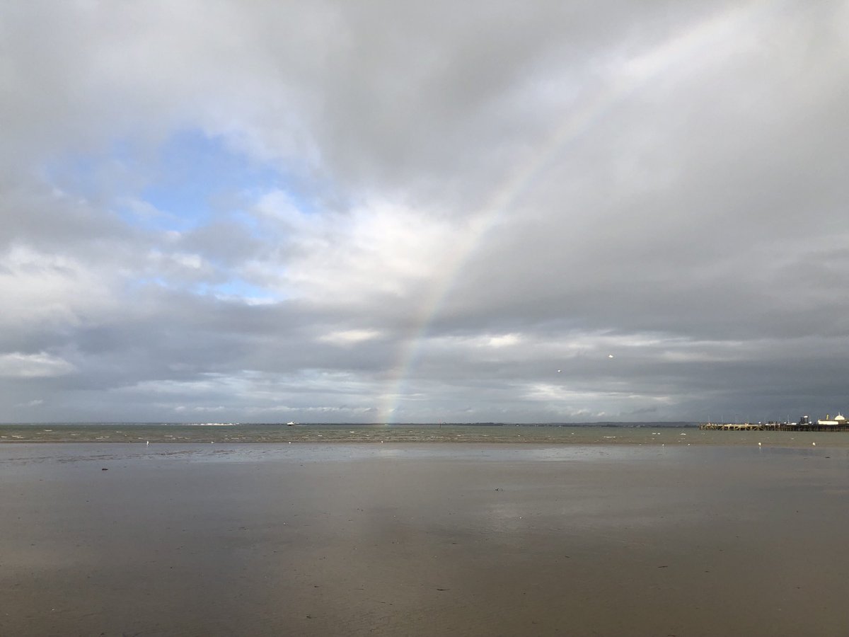 SiriusStar1963's tweet photo. Sunday wander. #Ryde #PlayerBeach #pier #rainbow #reflections #PureIslandHappiness #IOW #home 🌈 https://t.co/JhChDUD26B