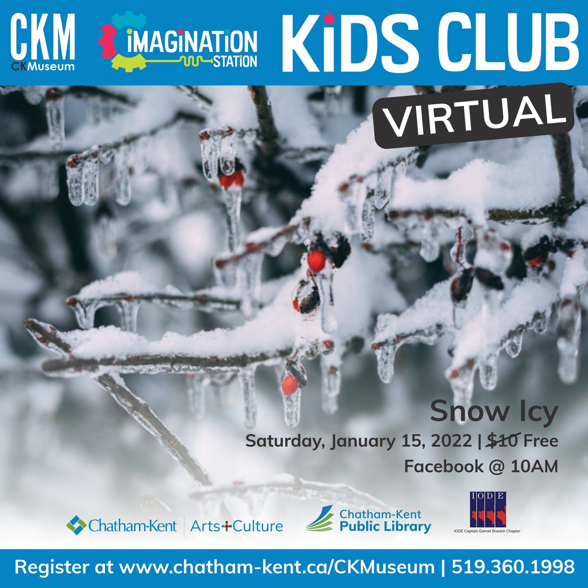 Join the CK Museum, in partnership with @cklibrary, to create a beautiful nature ice ornament that you can hang up outside. And while your ice works of art are freezing, make some snow dough that you can play with for hours.
Register now: bit.ly/3GLTfe3
#YourTVCK #CKont
