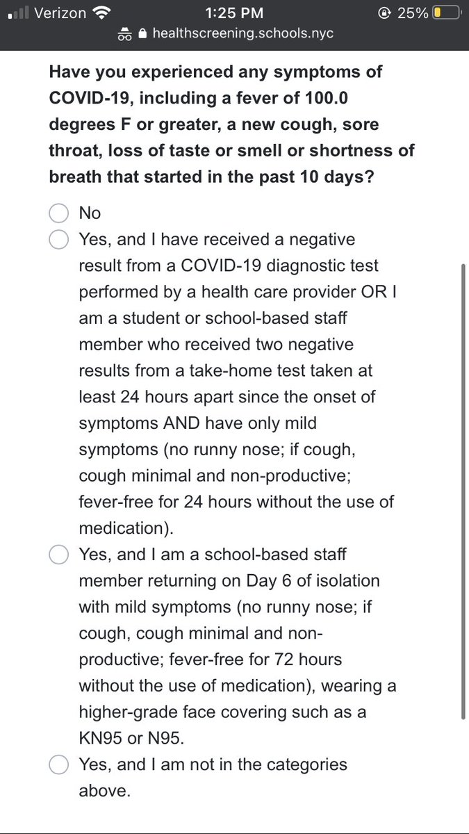 stephaniempaz's tweet image. Are you serious, @NYCSchools?

If your health screening becomes this confusing and complicated, maybe that’s a sign you should have implemented more proactive health and safety measures.

Whoever wrote this desperately needs a reality check.