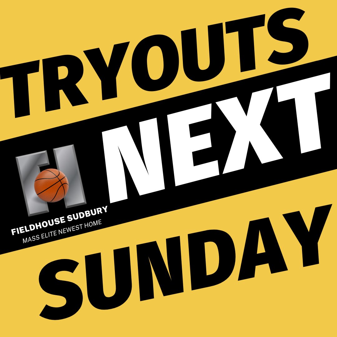 Fieldhouse Sudbury (@fieldhousesp) on Twitter photo 2022 Spring Basketball Tryouts for all Non-Varsity boys beginning NEXT Sunday evening, sessions got Girls begin on January 15th
Still time to register <a href="/MassEliteHoop/">Mass Elite</a>
➡️masseliteselect.com/tryouts 2022 Spring Basketball Tryouts for all Non-Varsity boys beginning NEXT Sunday evening, sessions got Girls begin on January 15th
Still time to register <a href="/MassEliteHoop/">Mass Elite</a>
➡️masseliteselect.com/tryouts
