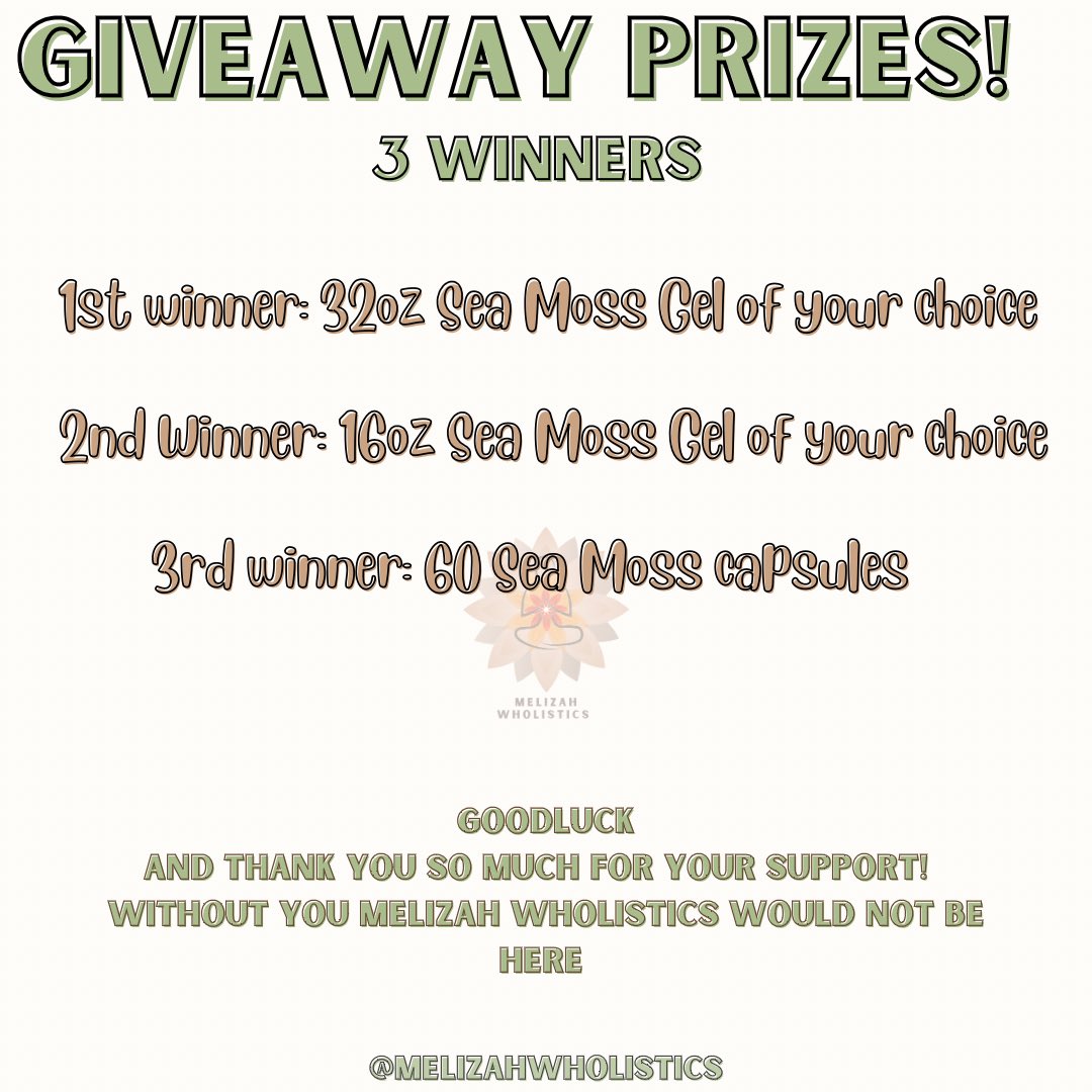 revelationature's tweet photo. SEA MOSS G I V E A W A Y TIME! 🥳
How to enter: 

• RT this post = 1 Entry 

• Tag somebody you care for their health about = 1 Entry per tag https://t.co/sgl8tqqv0o