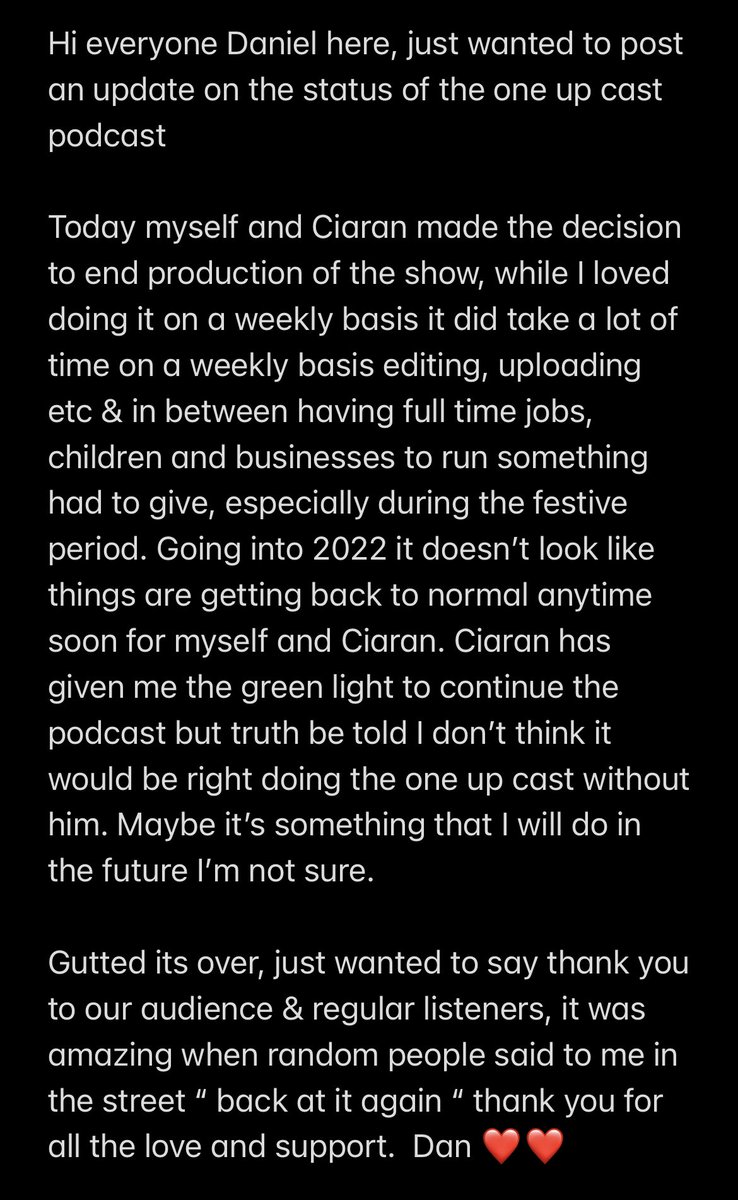 ONEUP_CAST's tweet photo. Important announcement folks https://t.co/5CYUB8xBUG