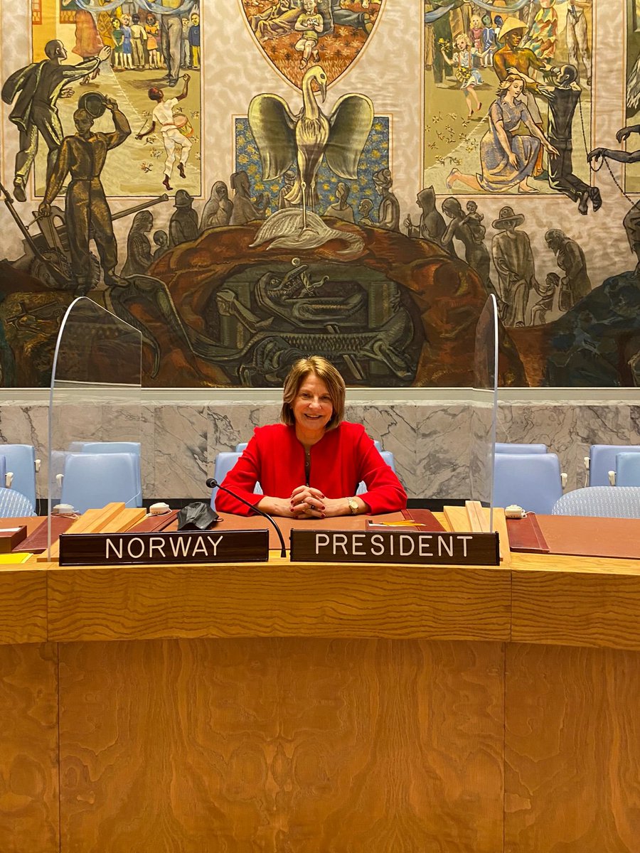 mona_juul's tweet photo. I'm humbled&amp;excited to take on the Presidency of the #SecurityCouncil for January. Looking forward to continued close dialogue w/all #UNSC members &amp; to listen to civil society briefers

Team #NorwayUNSC will do its utmost to support the work of the Council towards peace&amp;security! https://t.co/dxED9gNYn8