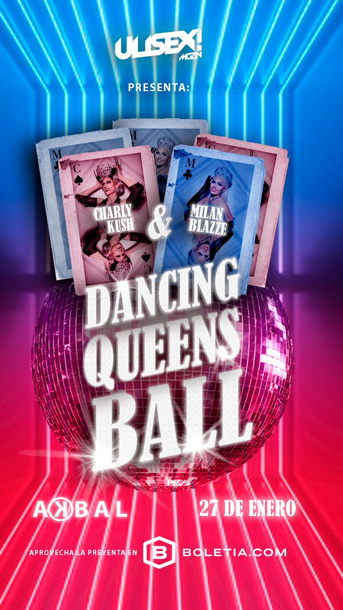 UlisexMgzn's tweet photo. #Este2022, el calendario #dragqueen de la #CasaUlisex, comienza con una fiesta en honor a las 2 reinas coronadas de #mtydragproject6 @milanblaze y @CharlyKushh👑👑 #DancingQueensBall 💃💃 jueves 27 de enero en Akbal #BarrioAntiguo #Mty https://t.co/hhiZmkvFrJ