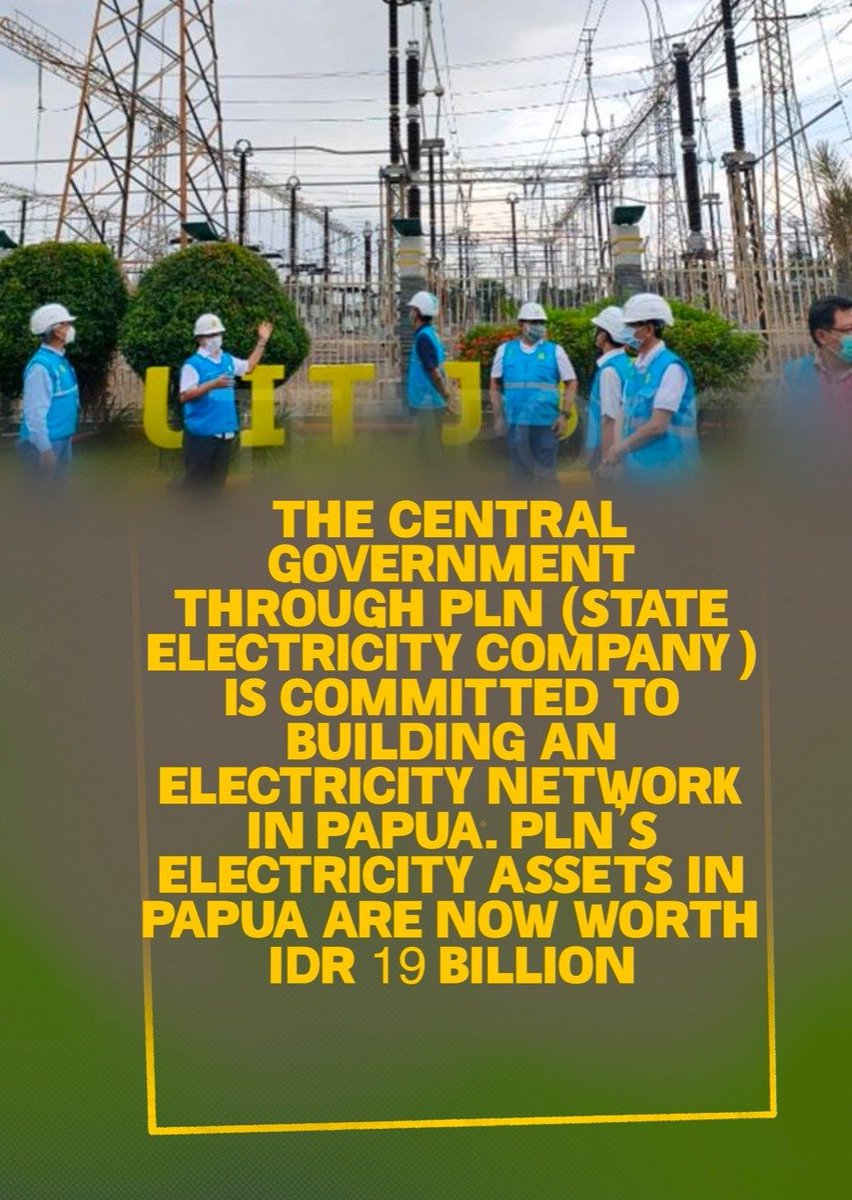 HucthesMark's tweet photo. The central government through PLN (state electricity company is committed to building an electricity network in Papua. #Papua #PapuaIndonesia https://t.co/miu28pxaaT