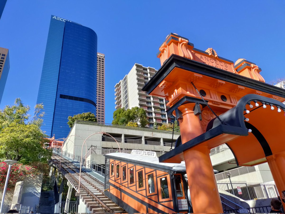 Doctor_Astro's tweet photo. I finally rode the #AngelsFlight funnicular (sideways elevator) #DTLAtour https://t.co/dOh72MB5RY