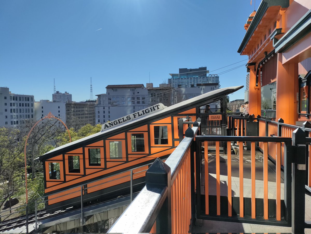 Doctor_Astro's tweet photo. I finally rode the #AngelsFlight funnicular (sideways elevator) #DTLAtour https://t.co/dOh72MB5RY
