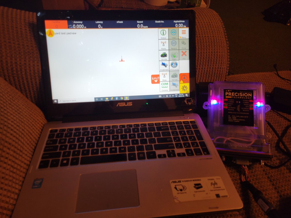 botterillsales's tweet photo. Watching movie with kids while doing some testing. First time using wifi to connect directly to the GPSpod, look mom...no wires! This means any Windows or Android can connect and control steering, or stick with wired connections with stock monitors. Your choice. #agguide https://t.co/Gj6KuS2B6a