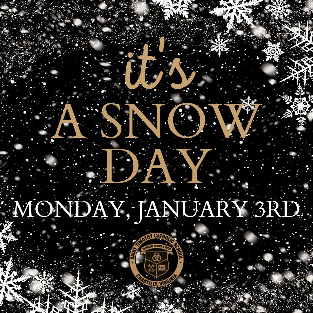 STSTigers's tweet photo. In anticipation of the winter weather forecasted, @STSTigers will be closed Monday, January 3rd. Stay safe and enjoy the extra day of Christmas vacation! #snowday2022❄️☃️ https://t.co/fQ76wWJsvA