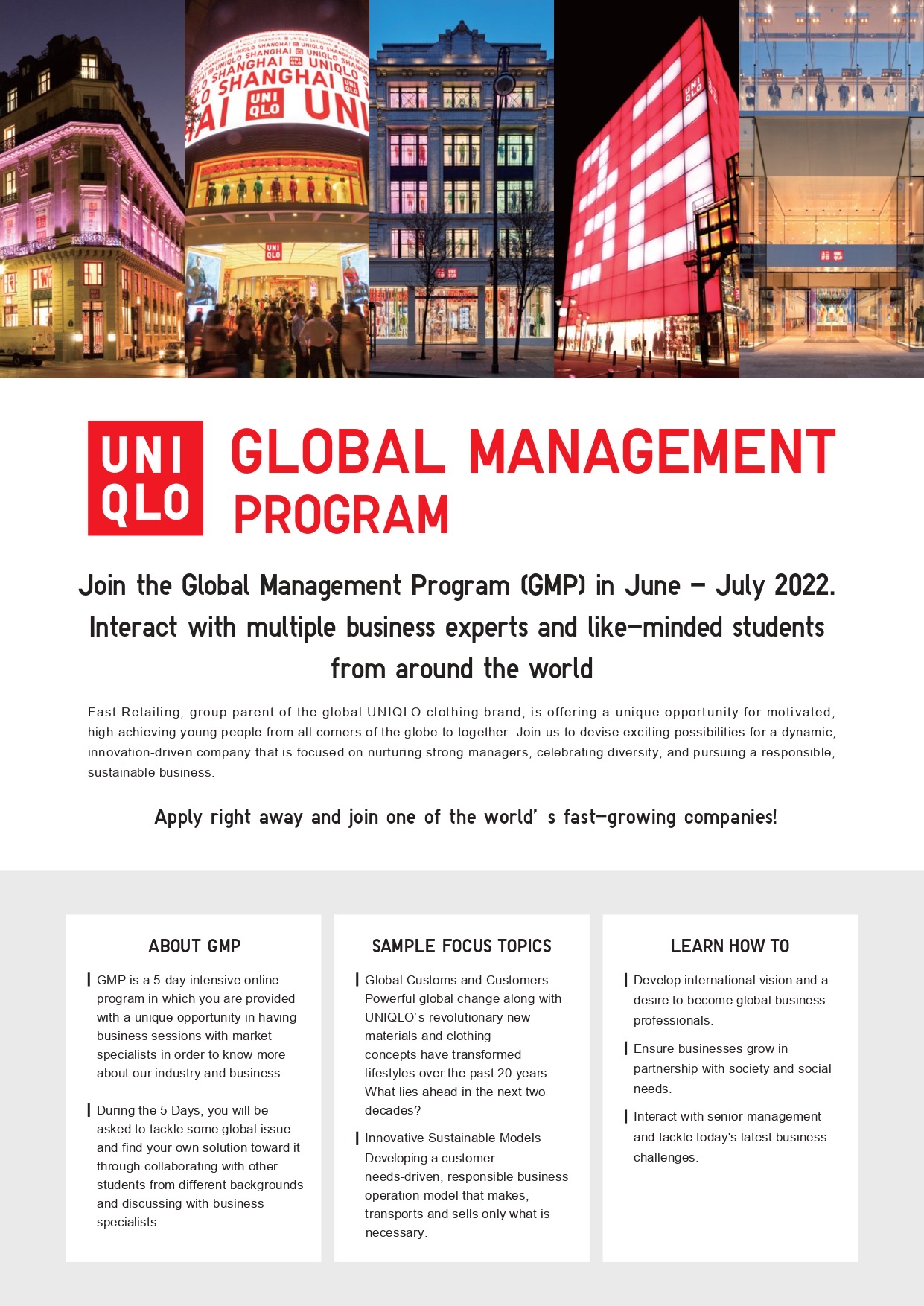 UNIQLO Malaysia Fresh Graduates Uniqlo Manager Candidate  FAST RETAILING  CAREER OPPORTUNITIES
