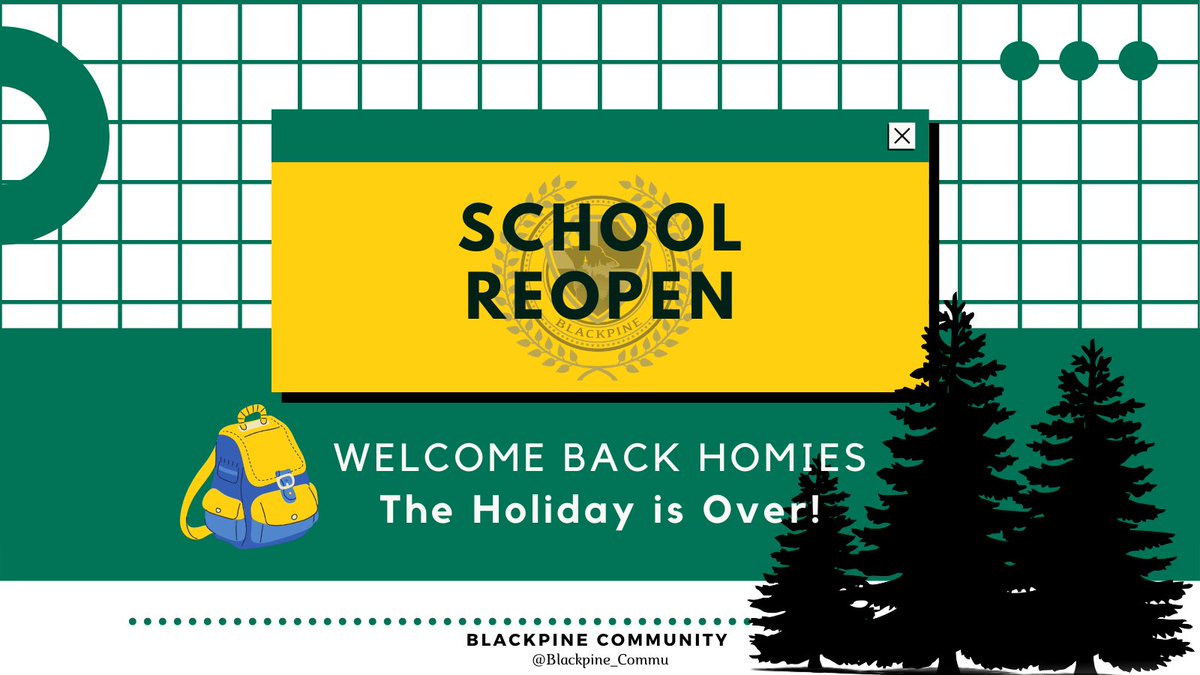 Blackpine_Commu's tweet photo. 📚The Holiday is Over!

วันหยุดฤดูหนาวได้จบลงแล้ว ยินดีต้อนรับกลับสู่โรงเรียนที่เราทุกคนรัก💕

แม้เทศกาลแห่งความสุขจะเพิ่งหมดไป แต่อย่าลืมว่าฤดูกาลแห่งการสอบกำลังจะเริ่มขึ้นในอีกไม่กี่สัปดาห์ล่ะ! https://t.co/yx7YsSQeLH