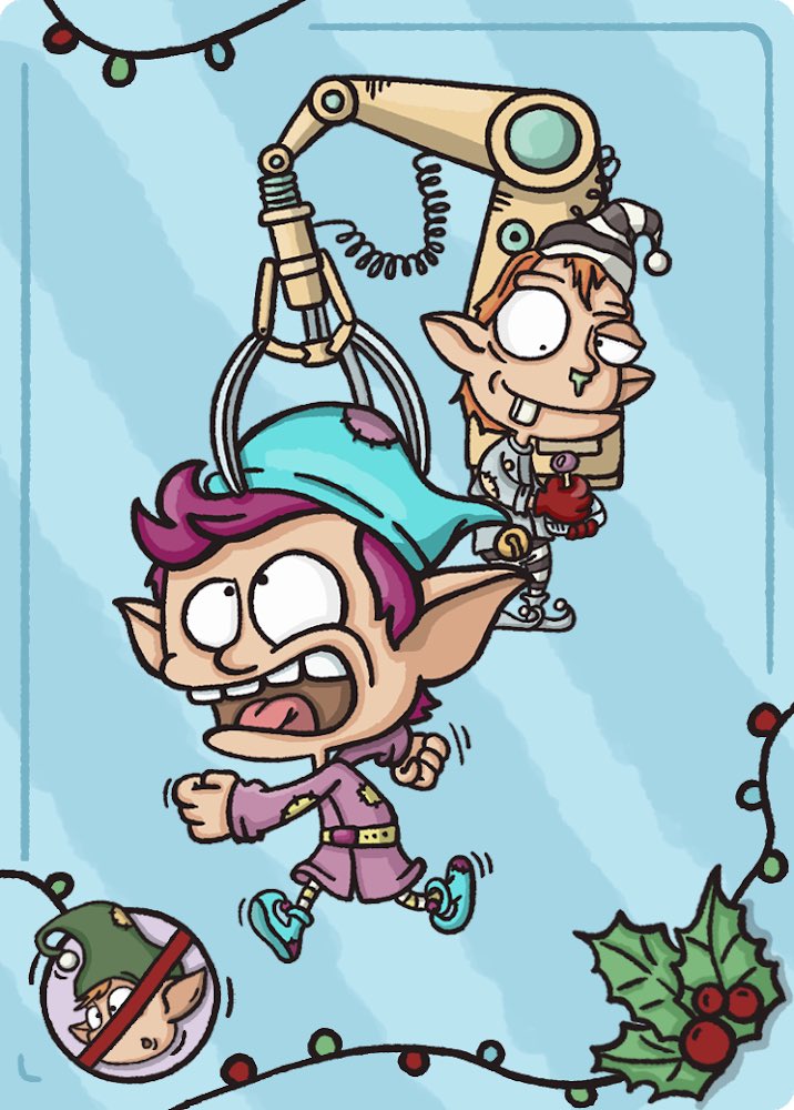 Vivalagames1's tweet photo. This elf got caught by a claw machine! This is an elf removal card, it can eliminate any elf on the board! 

Coming… April 2022!

#Christmas #game #boardgame #elves #Santa #Kickstarter #support #Workshop #santa #boardgames #Art #conceptart  #comingsoon #april #hohoho https://t.co/LEKMtAlldo