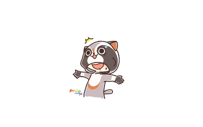チラ見えアライグマくん差分🦝 