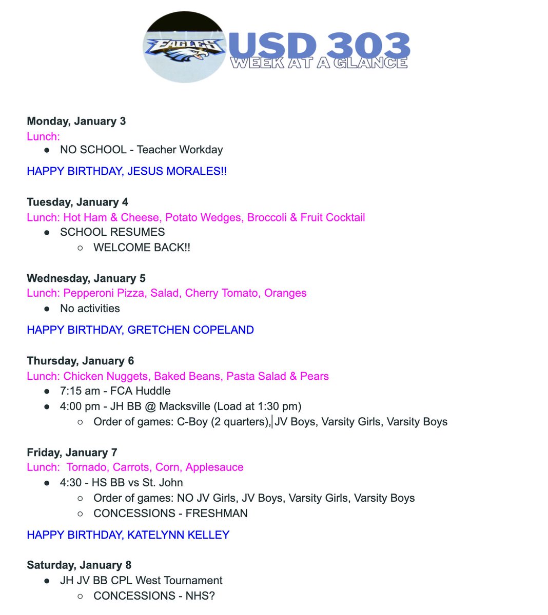 The 2nd Semester starts on Tuesday for <a href="/NessCityEagles/">Ness City Jr/Sr High</a> and <a href="/USD303/">USD 303 - Ness City</a>. Seniors only have 18 weeks of high school left! 😁