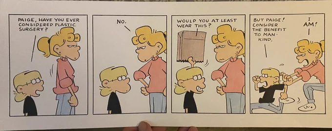 Hi @billamend, 20 years ago when I was in art school, I read a lot of your collected Foxtrot books, and really enjoyed them! I was going through some old stuff and came across this strip I drew way back when. Thanks for your inspiration! 