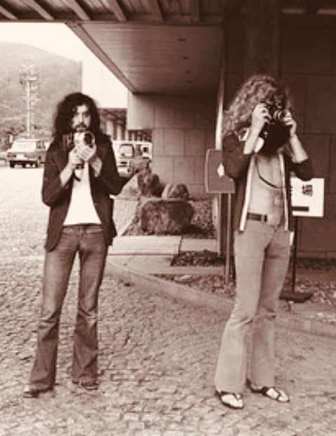 Jimmy Page and Robert Plant doing some sightseeing during a Led