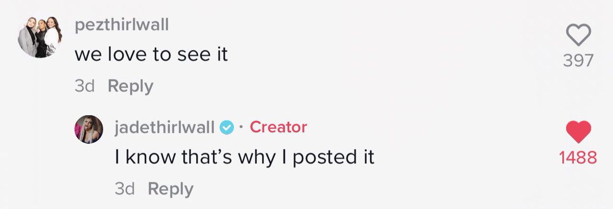 Zack3O12's tweet photo. Completely obsessed with Jade Thirlwall’s replies to comments on her TikToks. https://t.co/fK7EdoTVvq