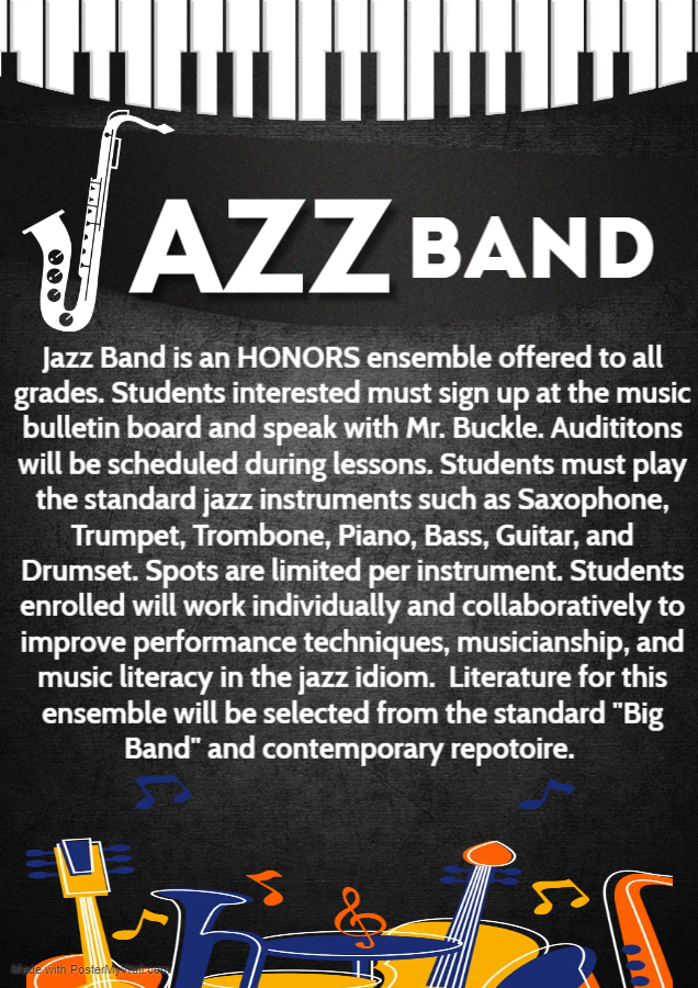 Happy New Year! 2022 is starting off with some popular returns of HONOR ENSEMBLES! Full Orchestra and Jazz Band will be starting again this month! Make sure you sign up if you are interested in auditioning!