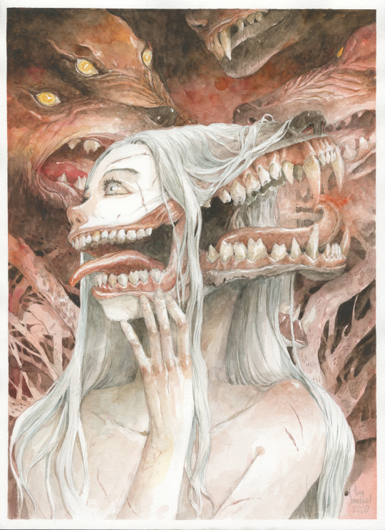 Iucyfm's tweet photo. Tony Sandoval (Mexican, b. 1973, Cd. Obregón, North-West Mexico) - Licantropiacopy, 2021, Paintings: Watercolor https://t.co/7RBNSkzTz5