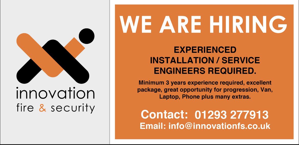 New year, new start. We have two roles available @innovationfireandsecurity. Great package on offer, career progression to management. #career #management #jobalert #jobavailable #jobavailable #jobcareer #fireandsecurity #installation #service