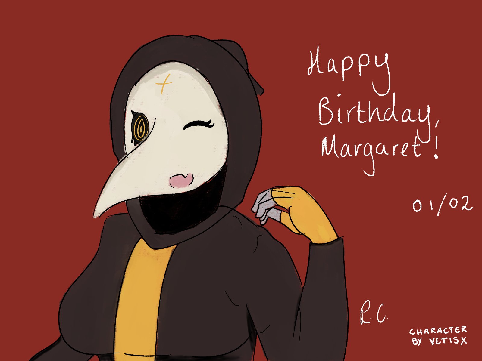 rc 👾🍉 on X: I drew her last year so going to draw her this year too.  Margaret the lovely plague doctor (by @VetisxArt) is one of my favourite  OCs on this