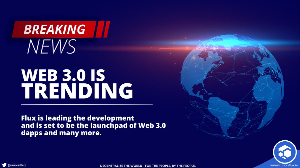 WEB 3.0 is the next big thing in #crypto and it's coming! 🔥

I see it right here on twitter- 1380 #Web3 tweets in the last hour!!!🚀🚀 It was less than half a month ago!!

Kind reminder: $FLUX is the only fully #decentralized WEB3 in space ❤️ <a href="/RunOnFlux/">Flux I Decentralized Cloud</a> to $50!

#altcoin