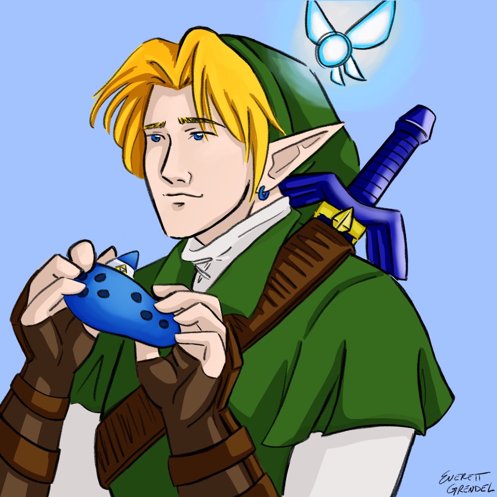 everett_grendel's tweet photo. Happy New Year's! (Pretend I'm not a day late.) #ocarinaoftime #ootlink #ootnavi https://t.co/RaIwL5IKCV