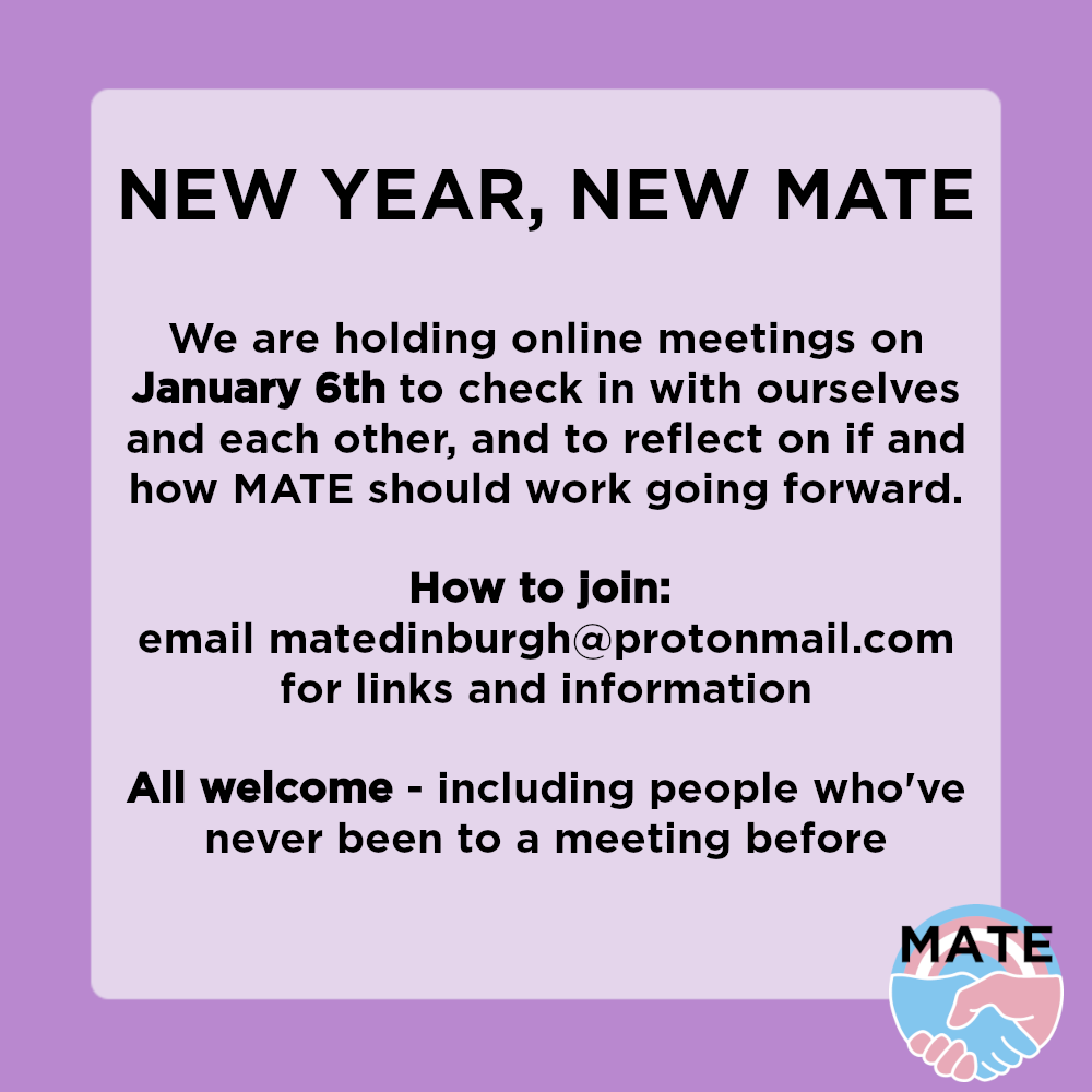 MATE - Mutual Aid Trans Edinburgh ON HIATUS tweet media
