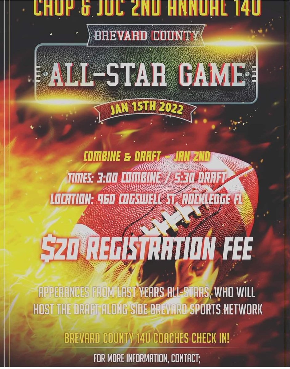 raefsu23's tweet photo. Jan 15th 2022 Chop & Joc 2nd Annual Brevard County AllStar Game. The best 14U Athletes in Brevard County!!! #WitnessTheFuture #TheBestPlayHere https://t.co/rjYhC7761K