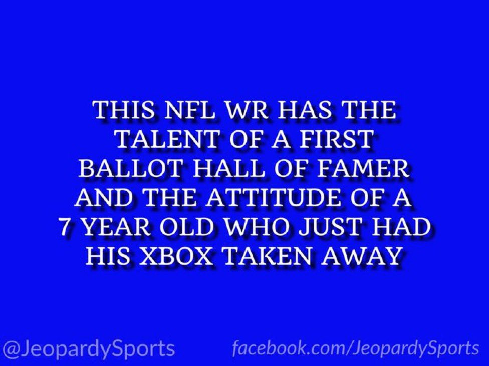 “Who is: Antonio Brown?”
#JeopardySports #NFL