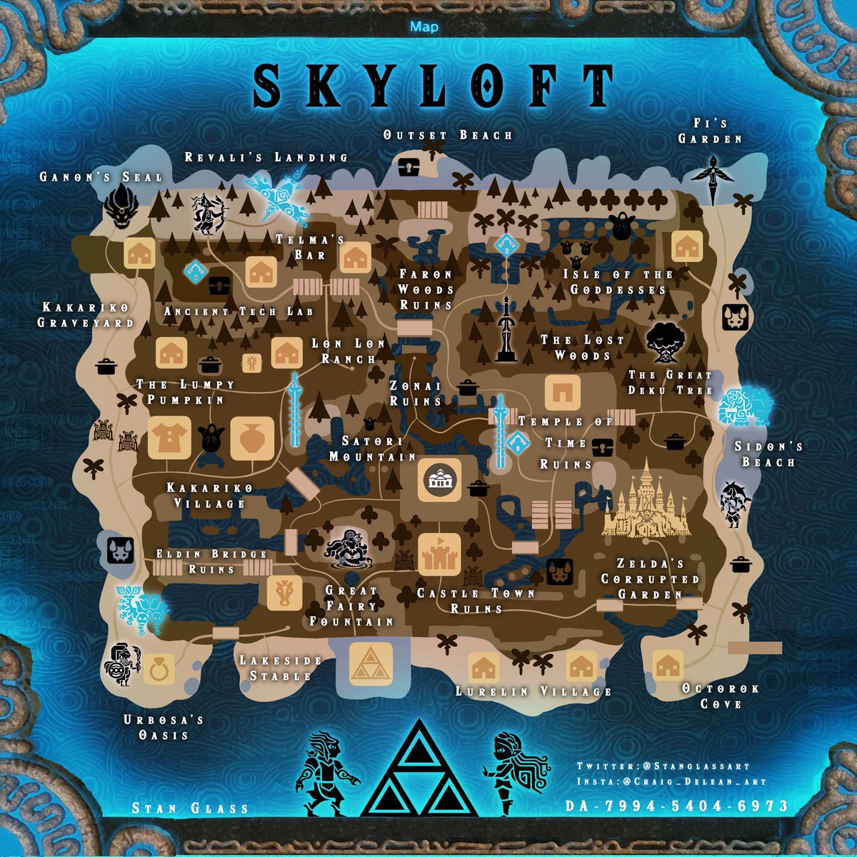 Here’s my custom map of Skyloft, my Zelda inspired island can’t wait to sho...