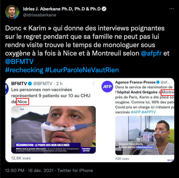 Nain_Portekoi's tweet photo. Bonjour @idrissaberkane Karim que vous avez honteusement diffamé en le présentant comme un faux malade du COVID en réa est décédé le 20 décembre.
Est-ce que vous allez présenter vos excuses ?
Avoir un mot pour sa famille ?
Supprimer votre tweet ?
Ou pas. https://t.co/QsC6gHTAaB