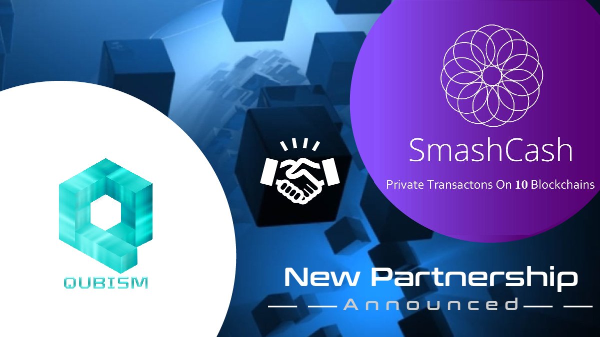 QubismNFT's tweet photo. Qubism is Partnering with @smashcashio  💥

Partnership between SmashCash and Qubism allows holders of QUB to diversify the QUB holdings and make QUB transaction private and anonymous enabling the selling price average out without spooking other holders. 🚀

#qub #qubism #partner https://t.co/lICf5vKvbs