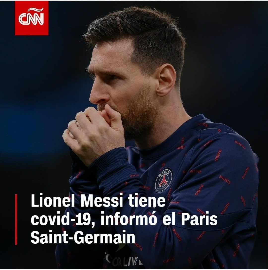 CNNRadioLaRioja's tweet photo. Lionel Messi tiene covid-19, informó el Paris Saint-Germain este domingo. Otros tres jugadores también dieron positivo en la prueba del virus https://t.co/246qhSUbv7