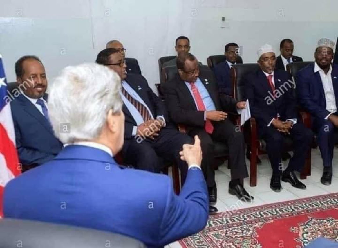 The President, the Prime Minister, the Speaker of parliament, and the governors of  states, all of them from a sovereign state, which is a member of the United Nations, and they take their orders from a foreign minister of state.
The good old days.😂
#NoMore #HandsOffSomalia