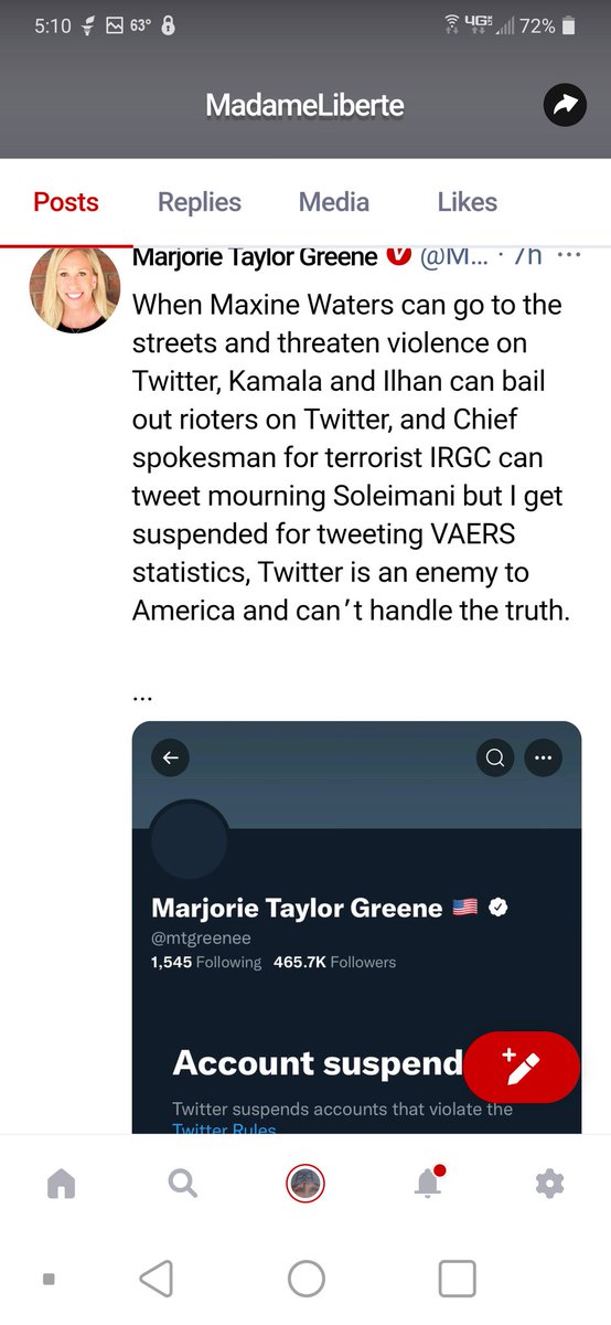 LiberteMadame1's tweet photo. #MarjorieTaylorGreene #MTGreene #RepGreene
#twitterhateswomen #twitterhatesfreespeech https://t.co/eizI1SLgir
