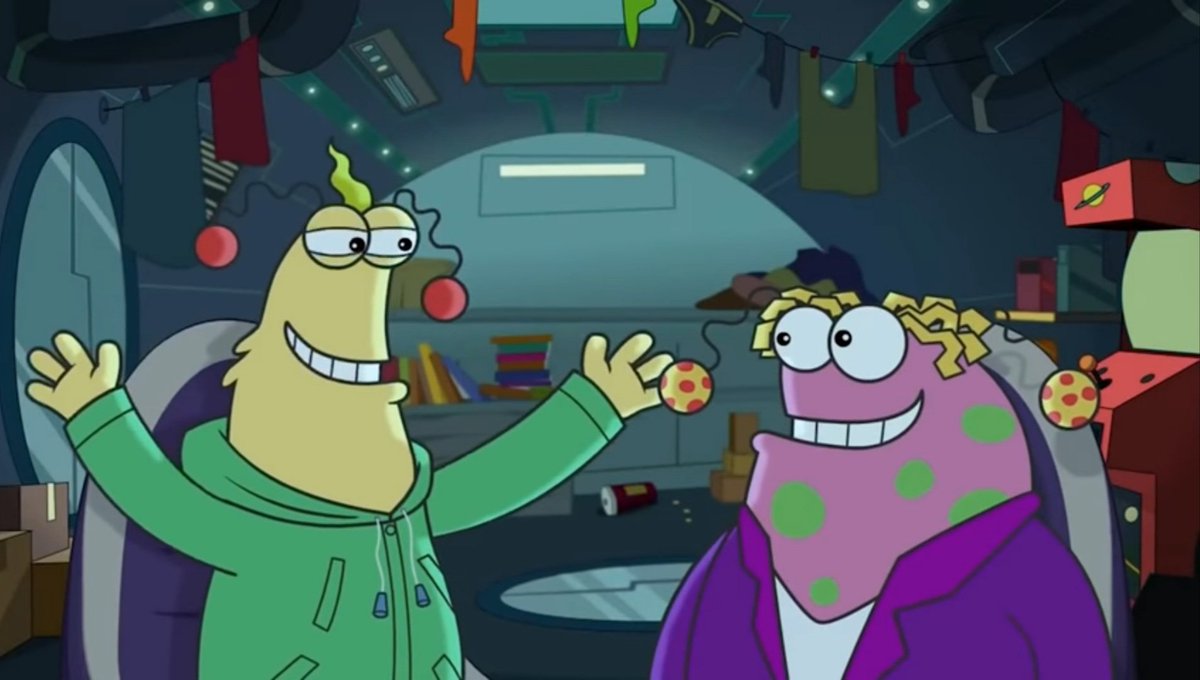 pumpkinpieir's tweet photo. Zig and Zag: Thank you all for following our fun commentary!
Zag: Mine was better 🤫🤫
Zig: Now, before the voting, we gotta go unload those chicken nuggies. They do not sit well with sour orange juice.

#Eurovisnt https://t.co/KYyewEpQsm