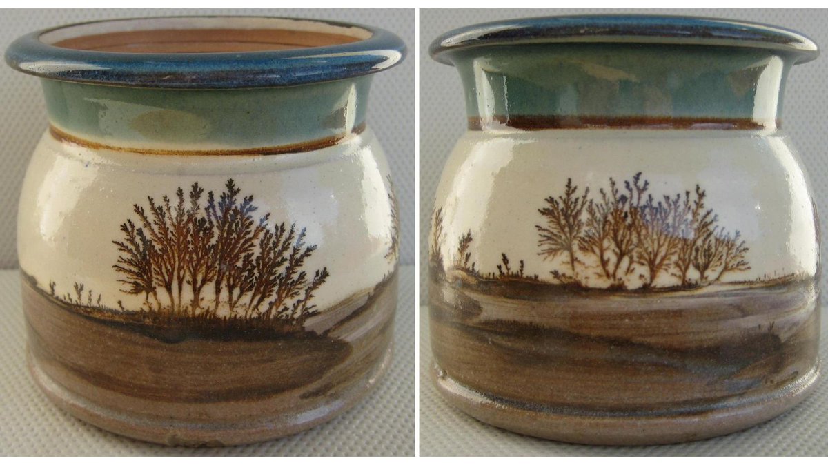 EverRotating's tweet photo. A Rupert Andrews studio pottery Mocha Ware pot, featuring landscape and trees. 8.5 cm in height.
🛒 https://t.co/Zbrivkbjmk #SellingSundays #Pottery #MochaWare https://t.co/q1dpVd6lQK