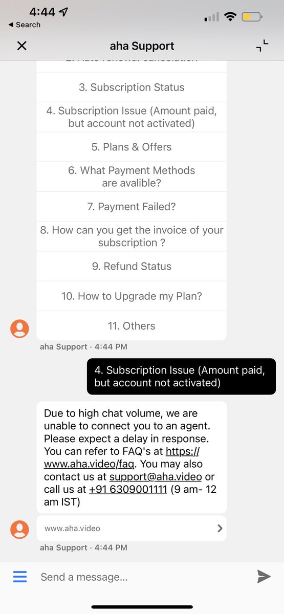 Shashunk_S's tweet photo. @ahavideoIN I have took the annual pack from USA and my account is not activated and shows no subscription. I took subscription to watch some movies in holidays but due to aha’s bad customer service I couldnt do so. I cannot connect to support as well.  @alluarjun @GeethaArts https://t.co/FSP3cL7DDl